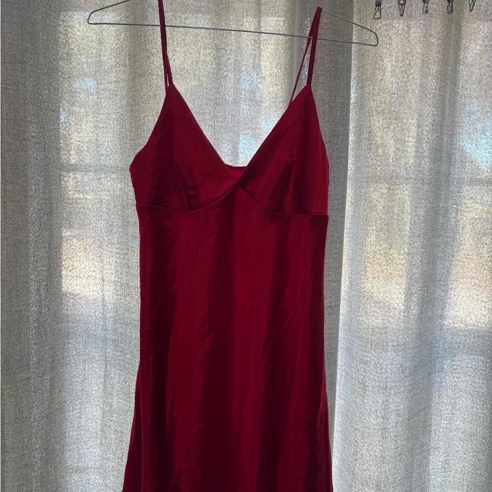 Elegant Red Slip Dress
